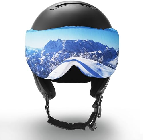 Two Horizons Skihelm Visier Schutz | Visierschutz für Skihelme mit Visier | Schützt vor Kratzern | Mikrofaser Visier Putztuch | Style with Smile | Ski Helmet Visor Cover | Visierhelm Schutz Überzug