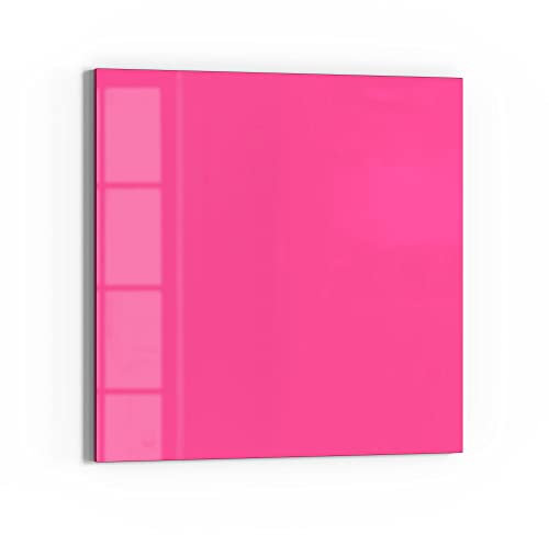 DEQORI Glas-Magnettafel | 50x50 cm groß | Unifarben - Rosa | Memo-Board aus Glas | Magnetboard inkl. Magnete, Stift & Tuch für Küche & Büro | Tafel magnetisch & beschreibbar