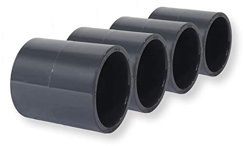 Paradies Pool PVC Fitting Klebemuffe Ø 50mm PVC-U Muffe Rohrverbinder Rohr Schlauch Klebefitting zum verkleben, Qualität aus Europa, Menge: 4 Stück