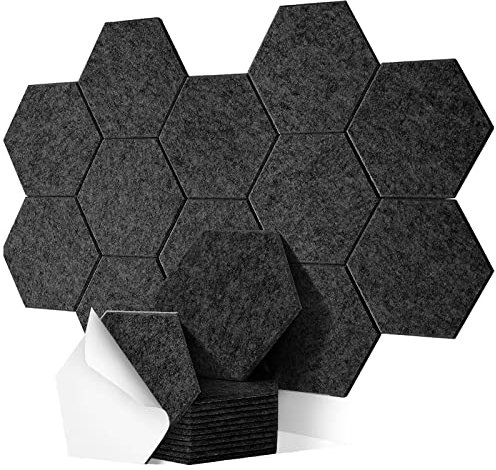 Akustikplatten selbstklebend, Deecam 30X26X1 CM Hohe Dichte Akustikpaneele, Schwer Entflammbar/Schallschutz/Schmücken für Tür/Wanddekoration/Decken und Akustische Behandlung