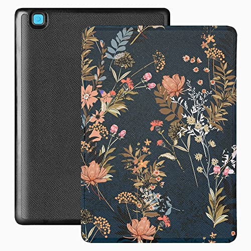 Lunso - Convient pour Kobo Aura Edition 2 Housse (6 pouces) - Housse de traîne en cuir Vegan Saffiano - Urban Park