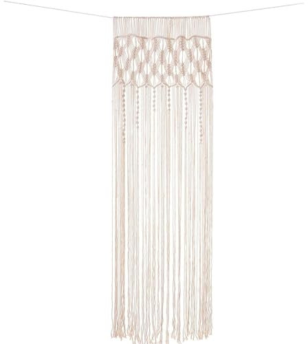 Yeeliv Makramee Wandbehang Tür Vorhang, Boho Gewebte Wandteppich Raumteiler 74 x 203 cm, Baumwolle Gewebte Tür Vorhang Wandteppich, Hochzeit Hintergrund Fenster Vorhänge Wand Dekor