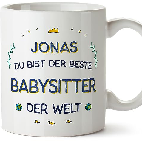 Mugffins Tassen Personalisierten für BABYSITTER Mann - Auf Deutsch - Beste der Welt - 11 oz / 330 ml - Individuell Anpassbar Geschenk Mitarbeiter