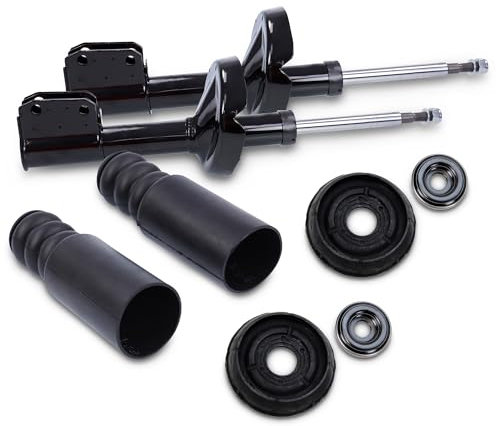 BESTPRICE 2x Gasdruck Stoßdämpfer vorne, 2x Domlager inkl. Wälzlager vorne, 1x Staubschutzsatz vorne Kompatibel mit RENAULT CLIO II (BB_, CB_), CLIO II Kasten/Schrägheck (SB0/1/2_), TWINGO II (CN0_)