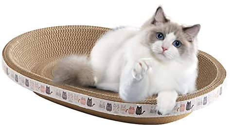 Rascador para Gatos de Forma Ovalada de Alta Densidad para rascadores y Camas, casa de cartón Ondulado, Juguete de Entrenamiento para Muebles de Interior para Gatos durmiendo