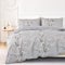 Jemiipee Set Housse de Couette à Motif Fleurs et Branches 220x240 cm 1 Personne et 2 x Taies d'oreiller 65x65 cm Parure de Lit Floral Microfibre Moderne avec Fermeture Eclair, Gris
