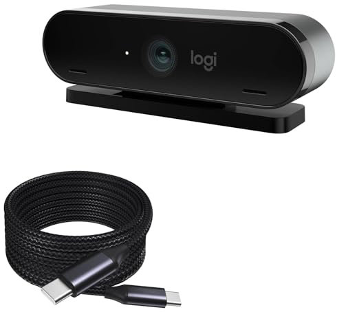BoxWave Cable Compatible with Logitech 4K Pro Magnetic Webcam - DirectSync PD Cable (10ft) - USB-C to USB-C (100W), Long 10 Foot PD Braided Nylon Alloy Cable - Jet Black