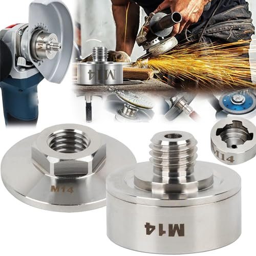 Winkelschleifer Zubehör, M14 X-LOCK-Adapter mit M14 Sicherungsmutter für LOCK auf M14 Gewinde Anwendbar auf Winkelschleifer Schneidklinge Diamant Bit Edelstahl Adapter + M14 Flansch Sicherungsmutter