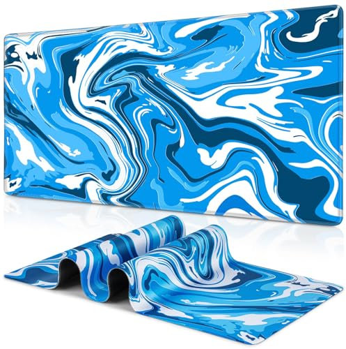 LeKuni Alfombrilla De Ratón XXL Speed Gaming 900 X 400 mm - Alfombrilla para Ratón, Alfombrilla Escritorio Grande, Mouse Pad Mejora La Precisión Y La Velocidad - Azul