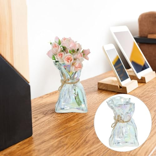 OUNONA Unregelmäßige Glasvase 6 Zoll Transparent Kreative Blumenvase Für Hydrokultur Tischdeko Wohnzimmer Dekoration