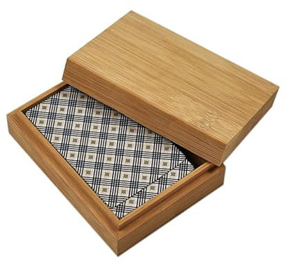 BBTISG Scatola per Carte da Gioco in Legno, Contenitore per Poker con Coperchio Scatola per Carte da Gioco Organizer Classico in Legno