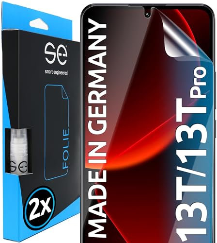 2x se® 3D SCHUTZFOLIE Transparent für Xiaomi 13T / 13T Pro,Selbstheilend, 100% Fingerabdruck & FaceID kompatibel, einfache blasenfreie Installation, Ultra-Klar, Stoß-Kratzfest, aus Deutschland