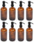 Harbour Housewares 8 Pack Amber Soap Dispensers - 500ml Refillable Glass Soap Dispensers Hand and Dish Liquid Pump for Bathroom, Kitchen, Laundry Room