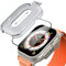 Misxi [2 Piezas Cristal Templado Protector Pantalla con Kit de Alineación Automática para Apple Watch Ultra 2/ Ultra 49mm, Ultra Delgada Protección Antisacudida para iWatch, Claro en Bisel Negro