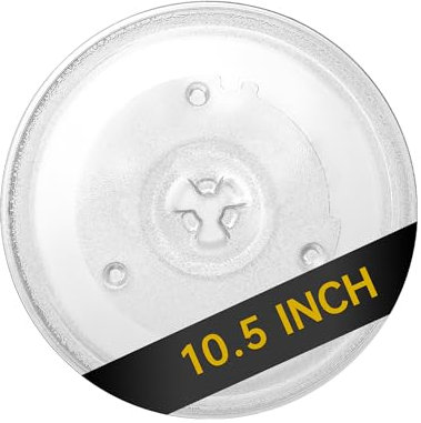 Rotaglass 10.5 Microwave Glass Turntable Plate, 10.5 / 27cm Microwave Tray Replacement Glass Plate, Glass Tray Replacement for LG, GE, Magic Chef, Hotpoint, Panasonic, Kenmore, etc