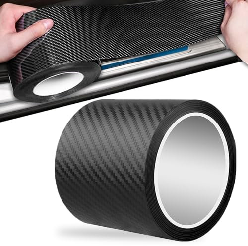 Film Carbone Voiture,3 Meters X 10 CM Seuil De Porte VoitureProtection Seuil De Porte Voiture,Protection De Seuil De Porte,Bande De Protection De Seuil De Porte De Voiture,pour Porte de Voiture Noir