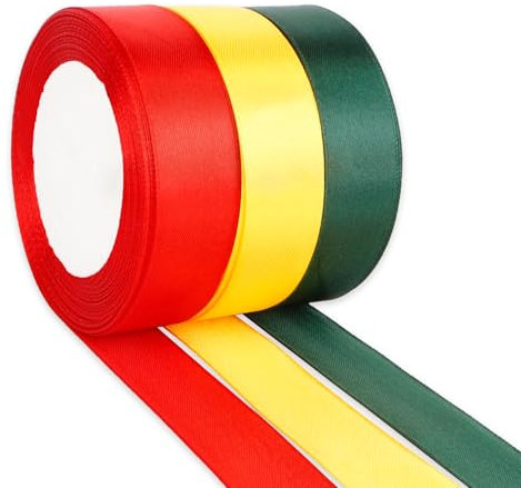 Geschenkband Weihnachten 3 Farben Satinband 25mm×23m Schleifenband Seidenband Stoffband Für DIY Handwerk Ribbon Dekoband Zum Basteln Geschenkverpackung Geburtstag Blumenstrauß Party Deko