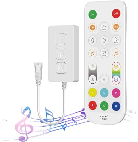 LSUNNY LED-Controller SP548E WiFi/Bluetooth RGB-Controller für LED-Leuchtbänder, steuerbar mit iOS- und Android-Smartphone-Apps, Musiksynchronisation, DC5V-24