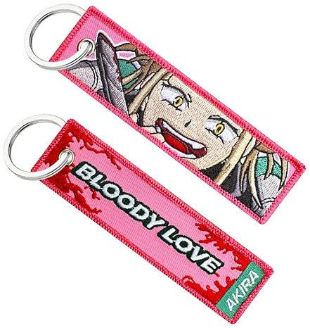 Genérico Schlüsselanhänger Anime Himiko Toga BNHA, Schlüsselanhänger, Motorrad, Auto, Rucksack, Schlüssel, Schlüsselanhänger für Motorradfahrer, origineller Schlüsselanhänger aus Manga-Stoff, orange,