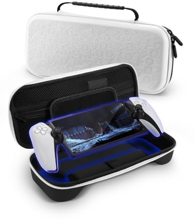 Zubehör für Playstation Portal Tasche Kompatibel mit PS Portal Zubehör Set, Tasche Case Hülle für PS5 Portal with Silikon Schutzhülle, Displayschutz mit 4 Joystick Kappen - Schwarz & Weiß