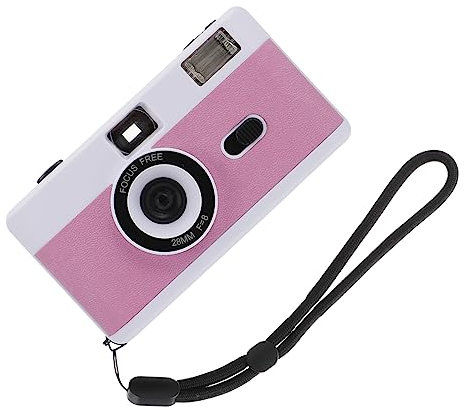 HOMSFOU 1pezzi Fotocamera Retrò Riutilizzabile Con Flash Integrato Design Semplice e Perfetta Per Scatti in Condizioni Di Bassa Luce