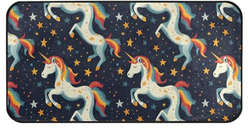 Einhorn-Teppich, rutschfest, für Küche, 99,1 x 50,8 cm, Lila