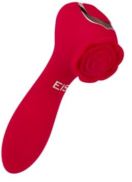 EIS, Vibrator, Rosenförmiger Doppelvibrator aus Silikon, 12,5 cm, wasserdicht (IPX7), wiederaufladbar, 2 Motoren, vaginale & klitorale Stimulation, hautfreundliches Material