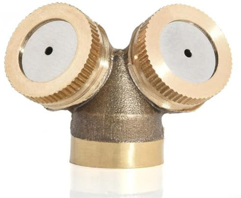 Ugello spray nebulizzatore in ottone, 1/2/3/4 fori, raccordo per irrigazione da giardino, per serre agricole, atomizzazione regolabile ad alta pressione (2 fori)