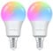 ANTELA Lampadina Wifi Intelligente LED Smart Multicolore, E14, 8W 80W equivalente, Dimmerabile RGB & 2700K-6500K, Compatibile con Alexa e Google Home, Telecomando con APP, 2 pezzi
