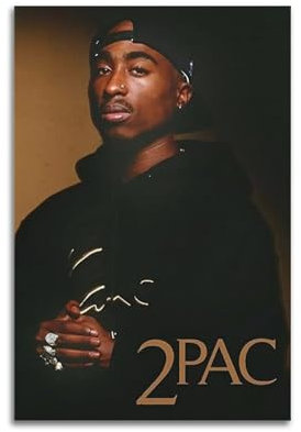 XUWSEWNE 2pac Poster, Vintage-Wandkunst, Leinwand, ästhetisches Poster, Musik und Filme, dekoratives Gemälde für Wohnzimmer, Schlafzimmer, 30 x 45 cm, ungerahmter Stil