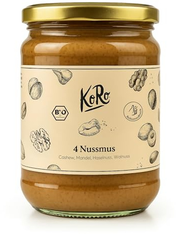 KoRo - Crema di frutta secca con anacardi, mandorle, nocciole e noci 500 g - Vegan - Ricca di fibre - 100% frutta secca - Senza additivi