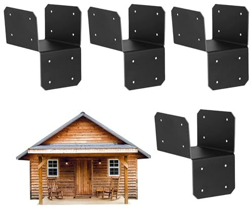 Winkel für Pergola, Dachverbinder – 4 Anschlüsse aus robustem Stahl für Pergola, Terrasse, Schuppen, Garten