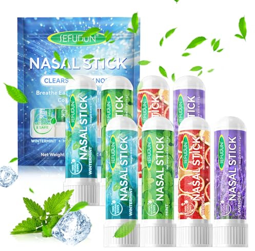 8 StüCk Nasal Stick, Inhalierstift Riechstifte, KöNnen Verstopfte Nase Schnell Lindern, Die NasenhöHle Beruhigen, Die Konzentration Verbessern, Geeignet FüR Studium, Arbeit Und Reisen