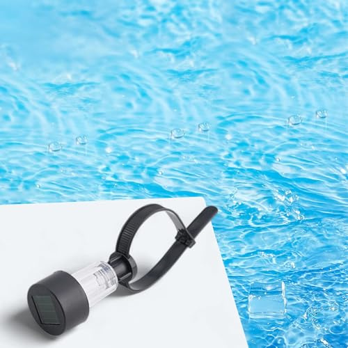 Volakebeing Lot de 6 lampes LED étanches à énergie solaire pour piscine hors sol et cadre, blanc chaud, décoration de nuit pour jardin, terrasse, fête, et H