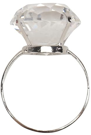 Verlobungsring Kristall Silber 1x, Elegant für Weihnachten Feier | Metall und Kristall, Leicht Tragbar, 3x3x5,5cm, als Deko für Antrag und Fotos