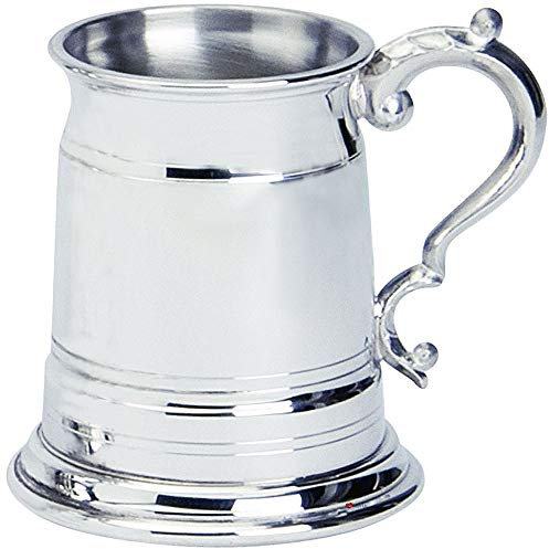 I LUV LTD Pewter Tankard Old London Ornate Half Pint Engravable Polished Finish
