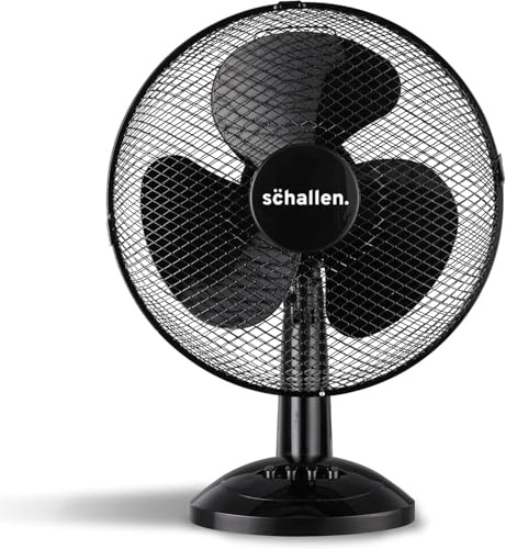 12 Inch, Lightweight, Portable Desk Home Fan, 3 Speed Settings, Wide-Angled Oscillation, Powerful Airflow, Quiet Operation, Perfect for Bedroom or Office, Black - 2026 MODEL