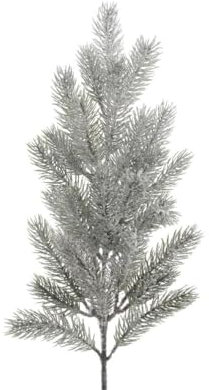 Tannenzweig PE beschneit 52cm // Tanne Spritzguss grün Basteln Dekozweige künstliche Tannenzweige