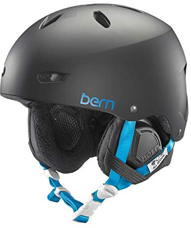 Bern Damen Ski/Snowboardhelm Brighton Women'dünne Schale Winter Boa Liner Helm, Matt Schwarz, M/L
