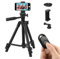 Polarduck Phone Tripod Stand Camera Mount: 65cm 26 inch Lightweight Travel Tripod for iPhone with Remote & Phone Holder & GoPro Adapter Compatible with iPhone & Android Cell Phone | Matte Black