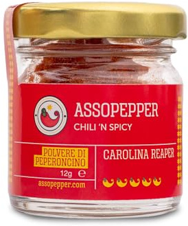PEPERONCINO CAROLINA REAPER 12g IN POLVERE SUPERHOT WORLD RECORD COME PIU' PICCANTE AL MONDO