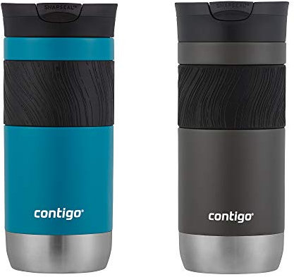 Contigo SnapSeal Lot de 2 tasses de voyage isothermes avec poignée, 473 ml, saké et genévrier
