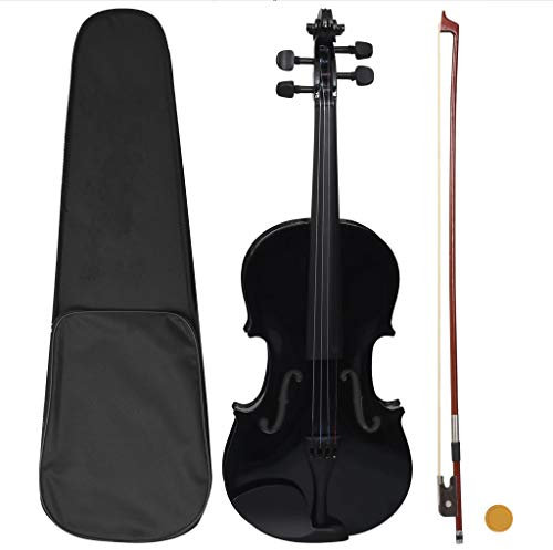 pedkit 4/4 Handgemacht Massivholz Schüler Akustische Violine Geige Ausrüstung in Voller Größe, Schwarz