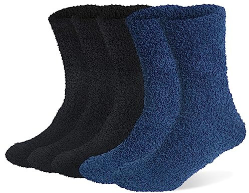 Chalier Cozy 5 Paar Dicke Kuschelsocken Weiche Komfortable Winter Herren Socken Warm Home Flauschige Bett Socken Geschenke für Männer Frauen