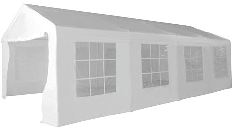 METRO Professional Partyzelt mit Seitenwand Blenheim, Stahl/Polyester, 4 x 8 m, wasserabweisend, weiß