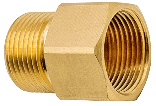 DERASL Giunto per idropulitrice in ottone, M22-15 mm femmina a M22-14 mm maschio, 4500 PSI