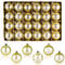 Weihnachtskugeln Gold, Anstore 24 Stück Goldene Weihnachtskugeln für Weihnachtsbaumschmuck, Kunststoff Weihnachtskugeln Weiß Gold 6cm, Weihnachtskugeln Ornamente für Weihnachtsbaum, Neujahrsfeier