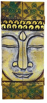 SusggO Accroche clés mural en bois fait main Motif Bouddha doré B