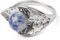 LCDIUDIU Ringe Frauen, Blattsilber Textur Eingelegter Runder Natürlicher Sodalith Stein Verstellbarer Offener Knöchel Schwanz Ring Fingergelenk Ring Schmuck Für Frauen Dame Mädchen Hochzeit Vale