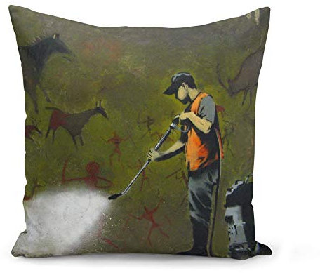 Fabulous Kissen Kissenbezug 40x40 cm Banksy Whitewashing Lascaux Felsmalereien